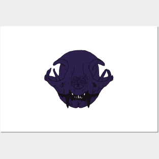 Cat Skull Midnight Posters and Art